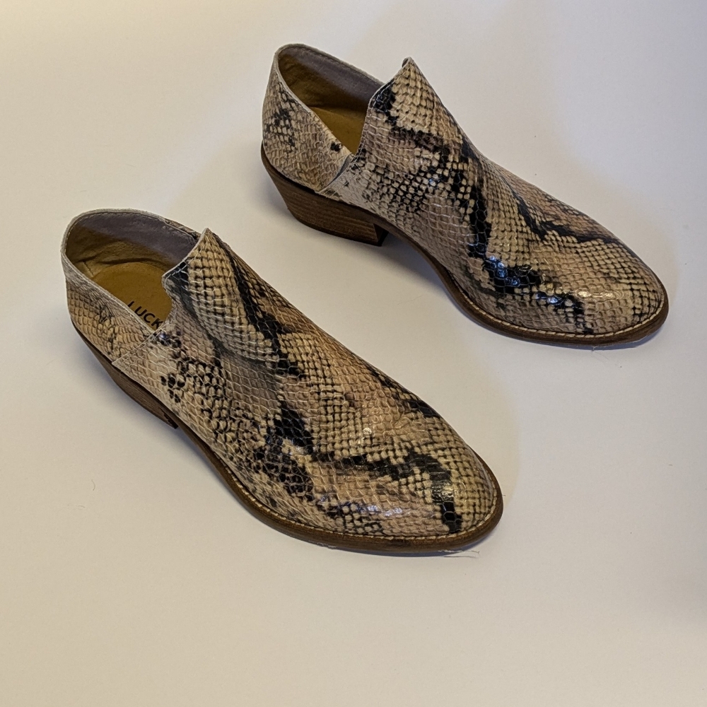 Lucky Brand Fausst Snakeprint Ankle Bootie
